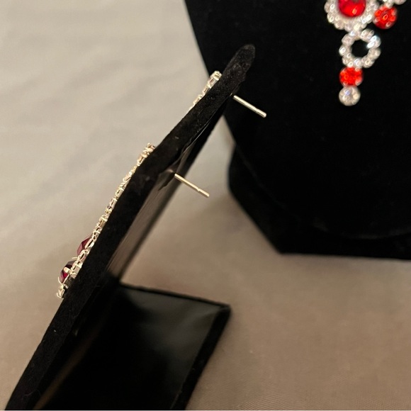 Prom/Special Occasion Necklace and Earrings, Red - Picture 7 of 14